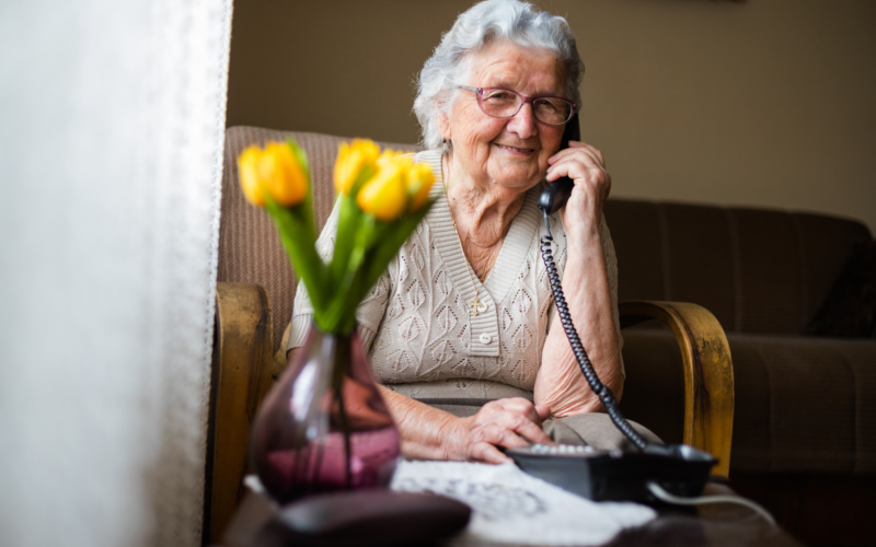 Older lady on telephone